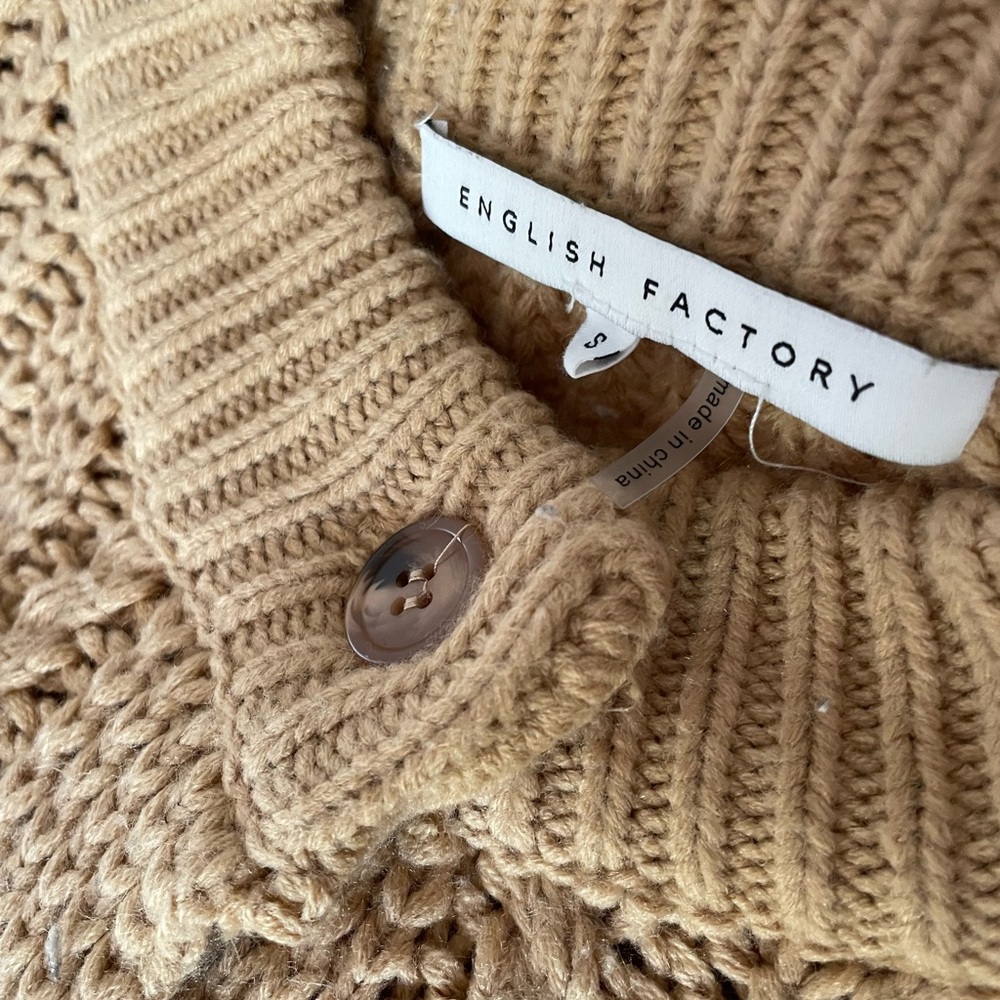 English Factory Cardigan, Sz.S, tan/Caramel. Worn twice. Just in time for fall! - Picture 5 of 5